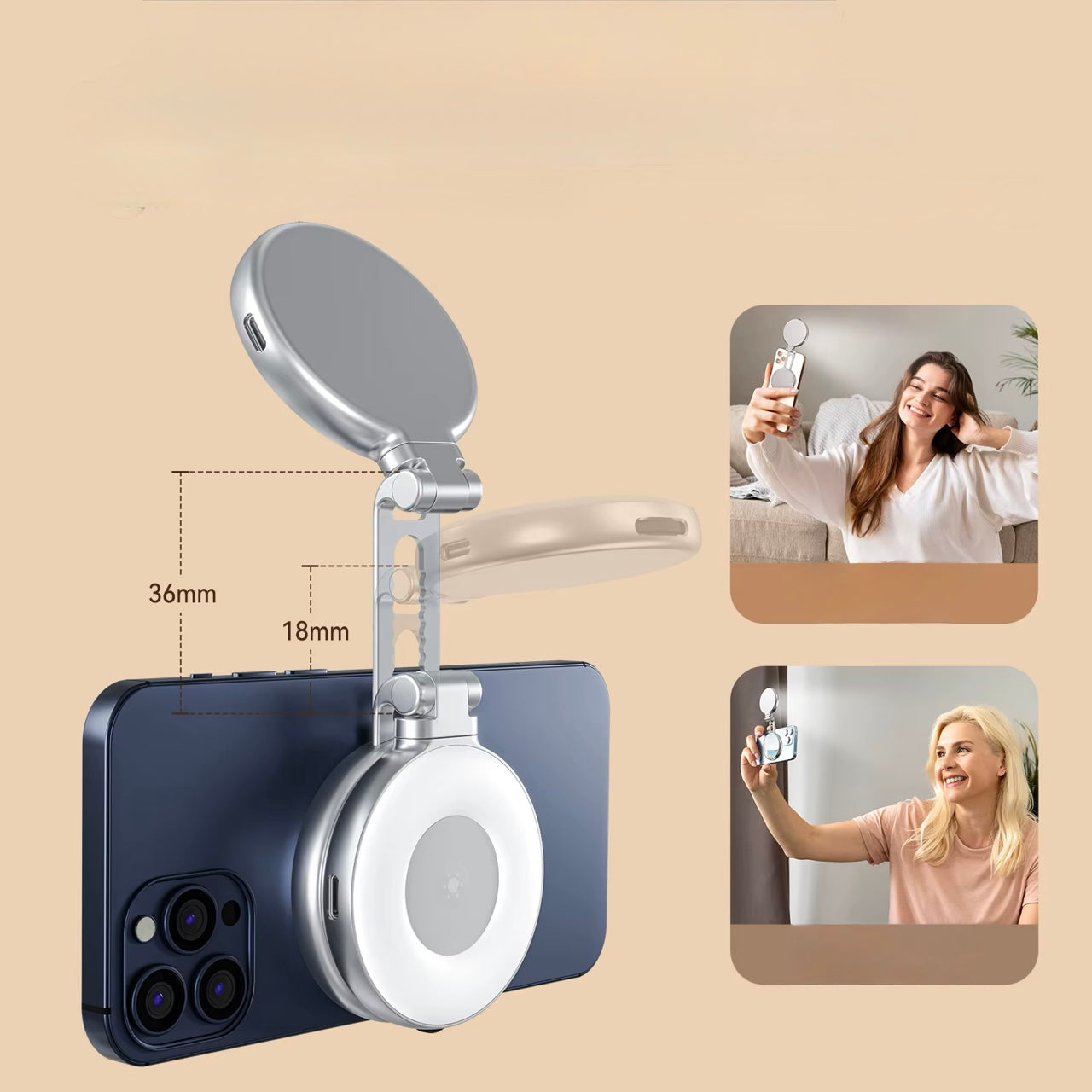 Lumière magnétique pour selfie