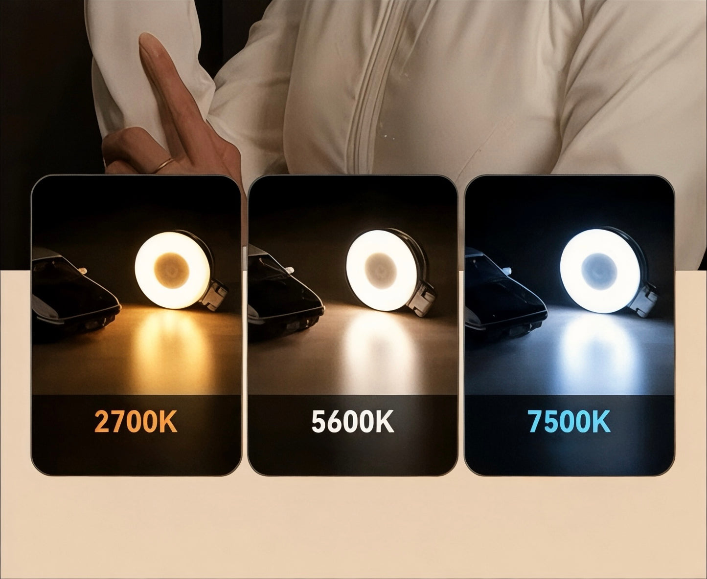 Lumière magnétique pour selfie
