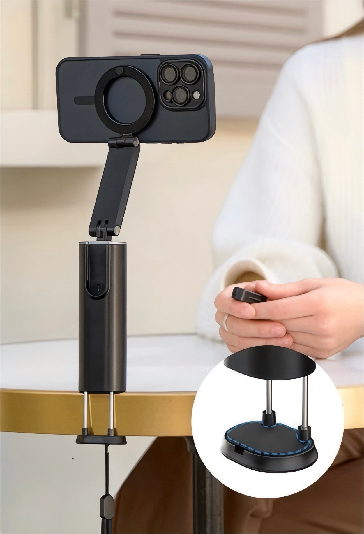 Magnetische reisselfiestick – 360° draaibare telefoonhouder