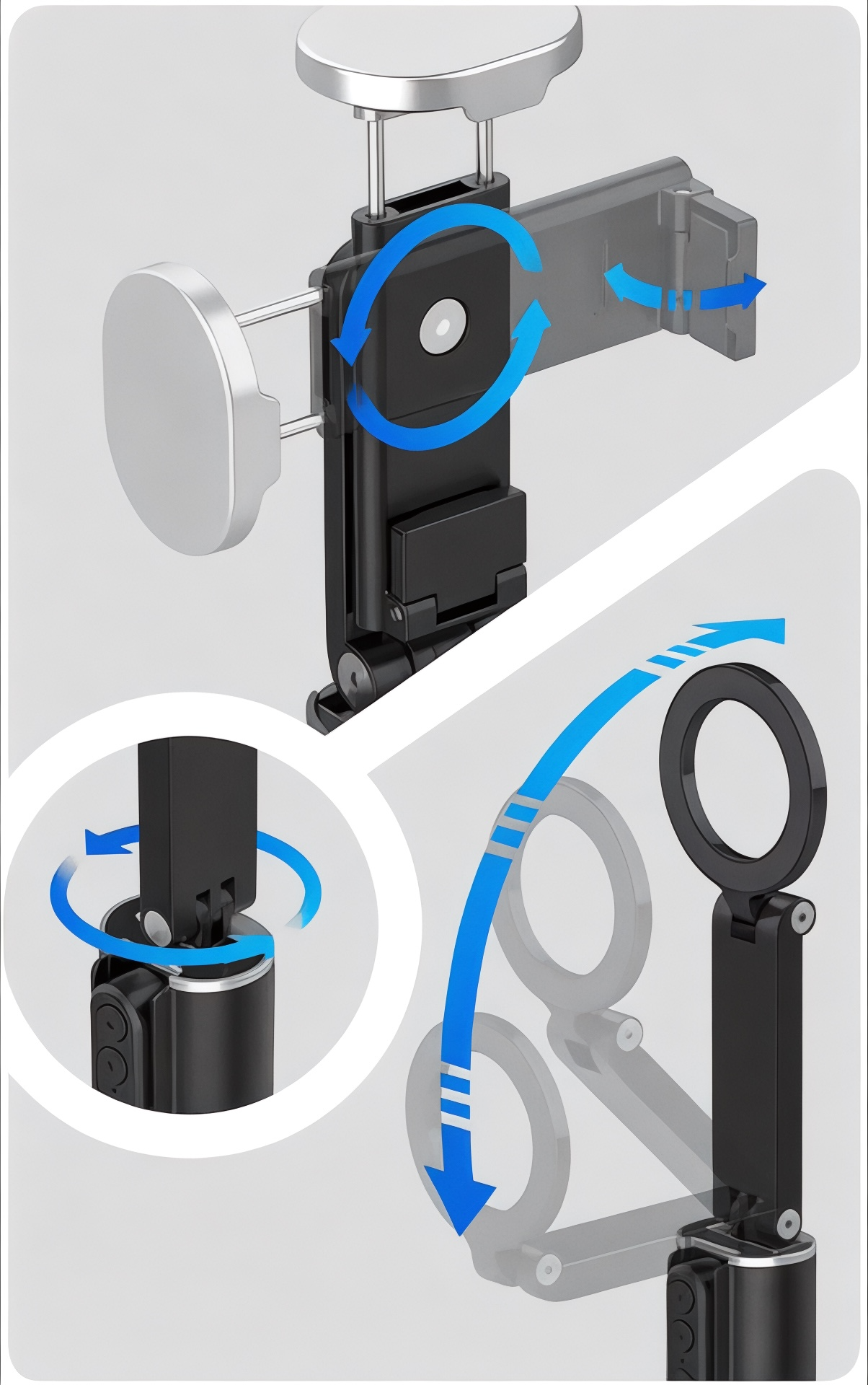 Magnetische reisselfiestick – 360° draaibare telefoonhouder