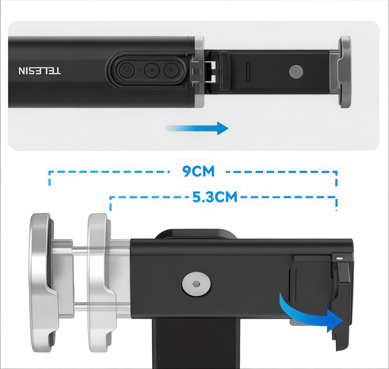 Magnetische reisselfiestick – 360° draaibare telefoonhouder