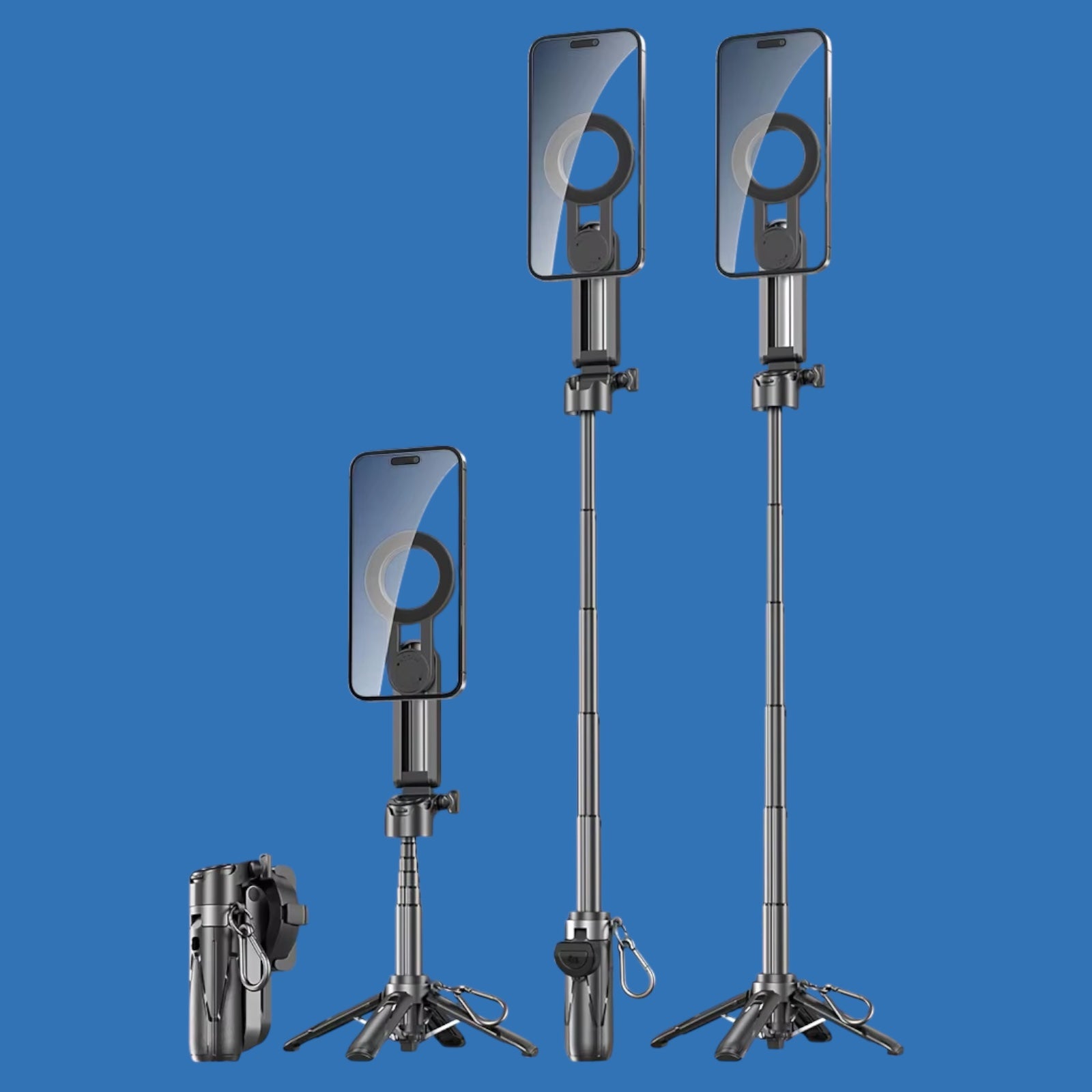 Magnetic Foldable Selfie Stick – 360° Rotating Mount