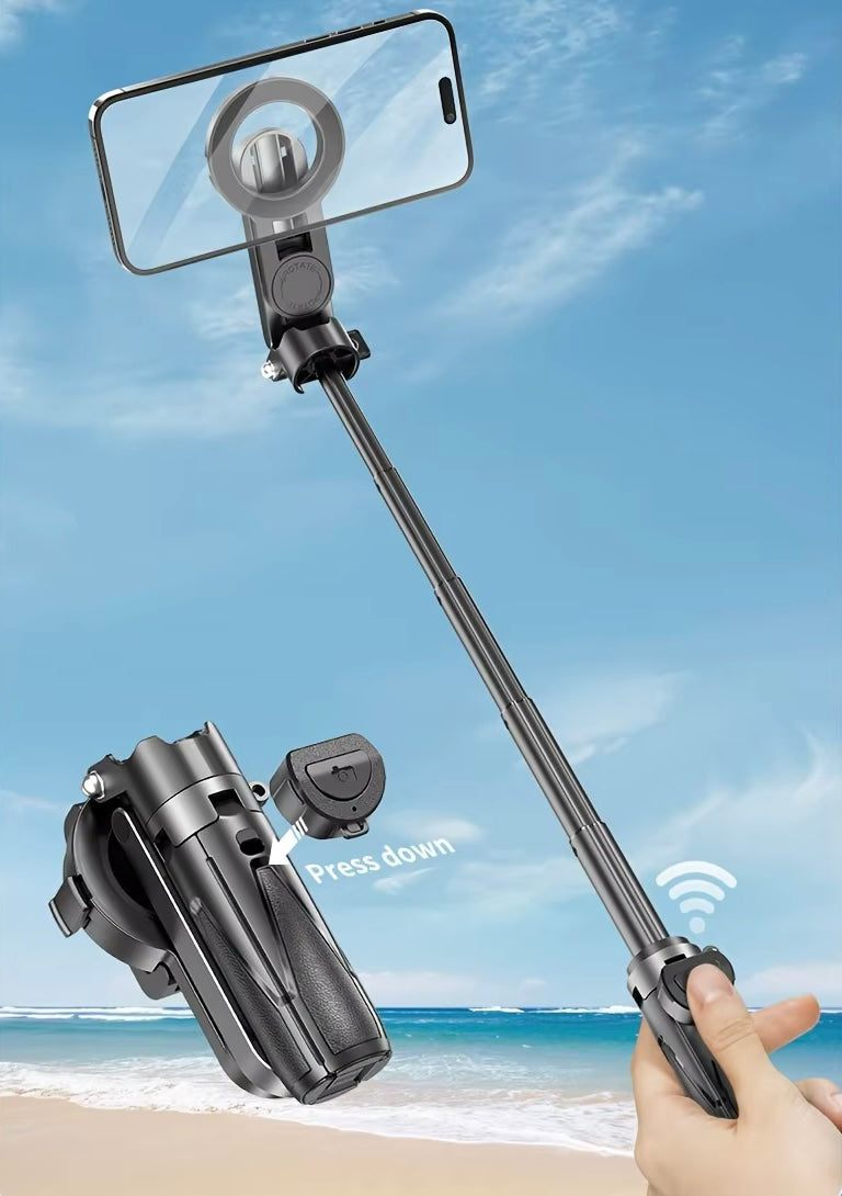 Magnetic Foldable Selfie Stick – 360° Rotating Mount