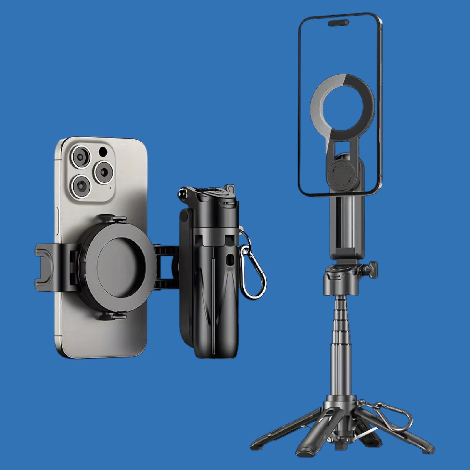 Magnetic Foldable Selfie Stick – 360° Rotating Mount