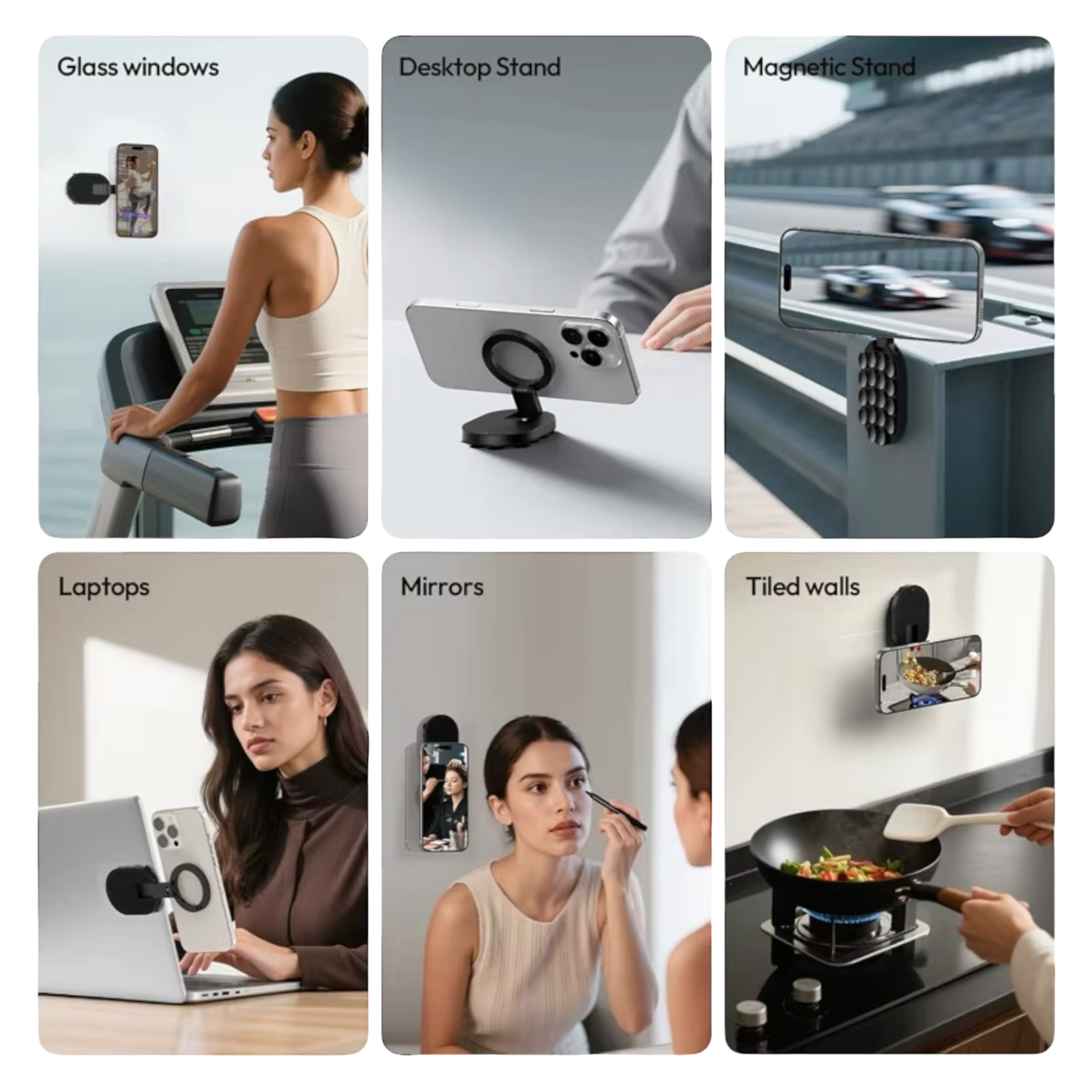 Soporte magnético para teléfono con ventosa