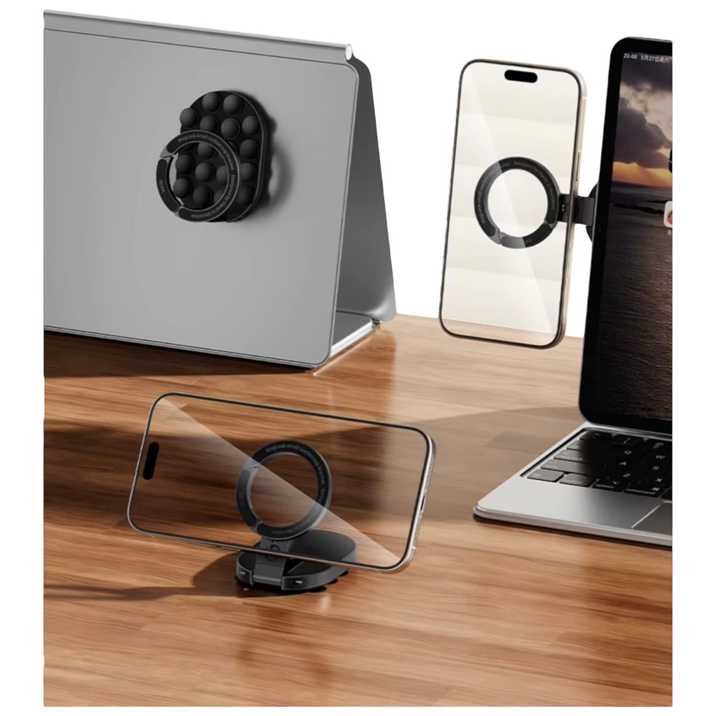 Soporte magnético para teléfono con ventosa