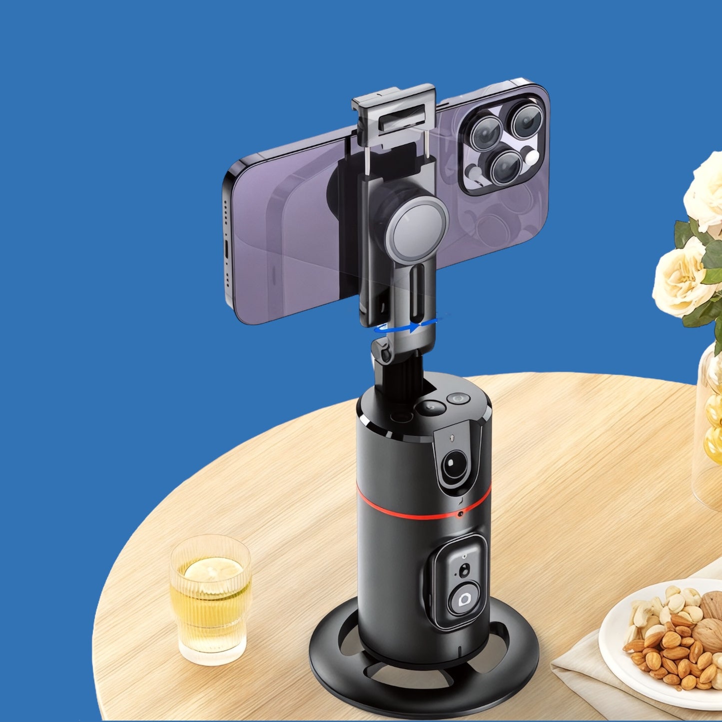 Stabilisateur de téléphone intelligent avec éclairage de remplissage amovible et trépied