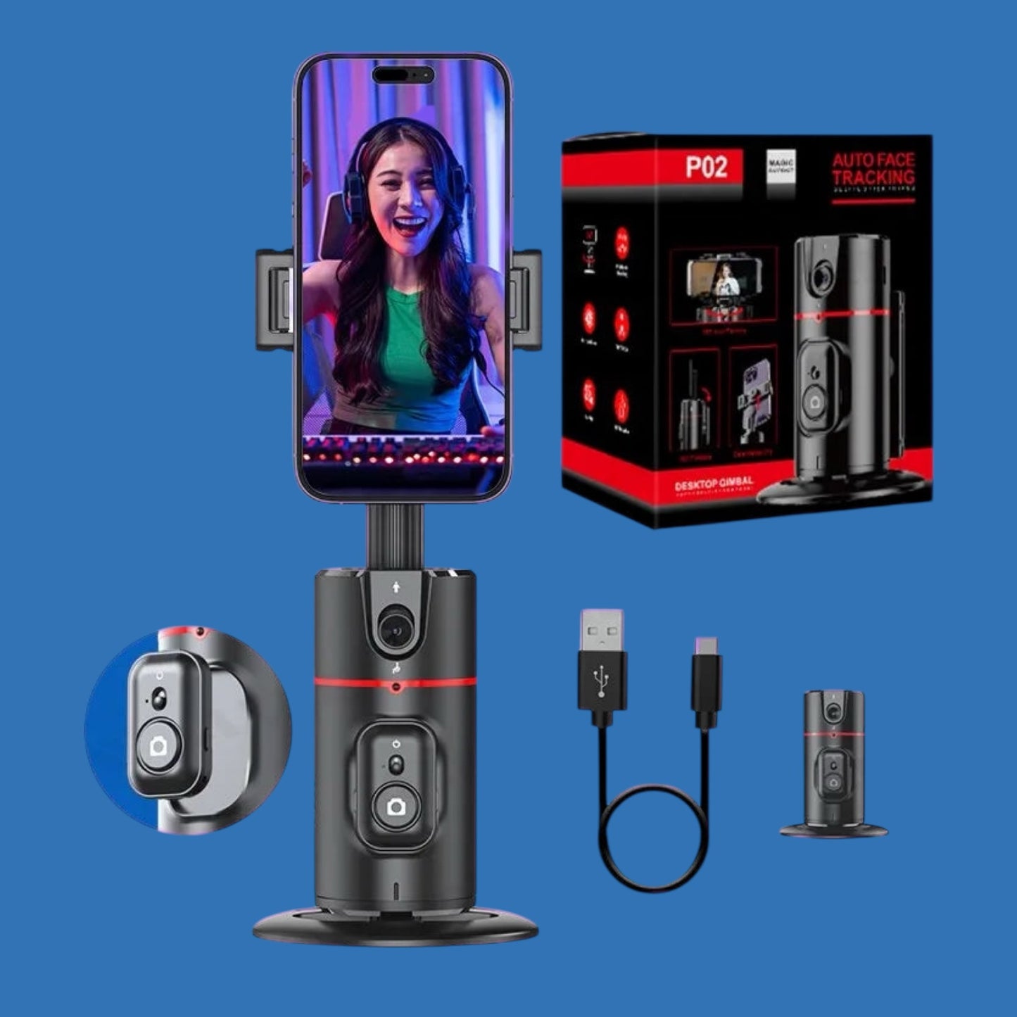 Stabilisateur de téléphone intelligent avec éclairage de remplissage amovible et trépied