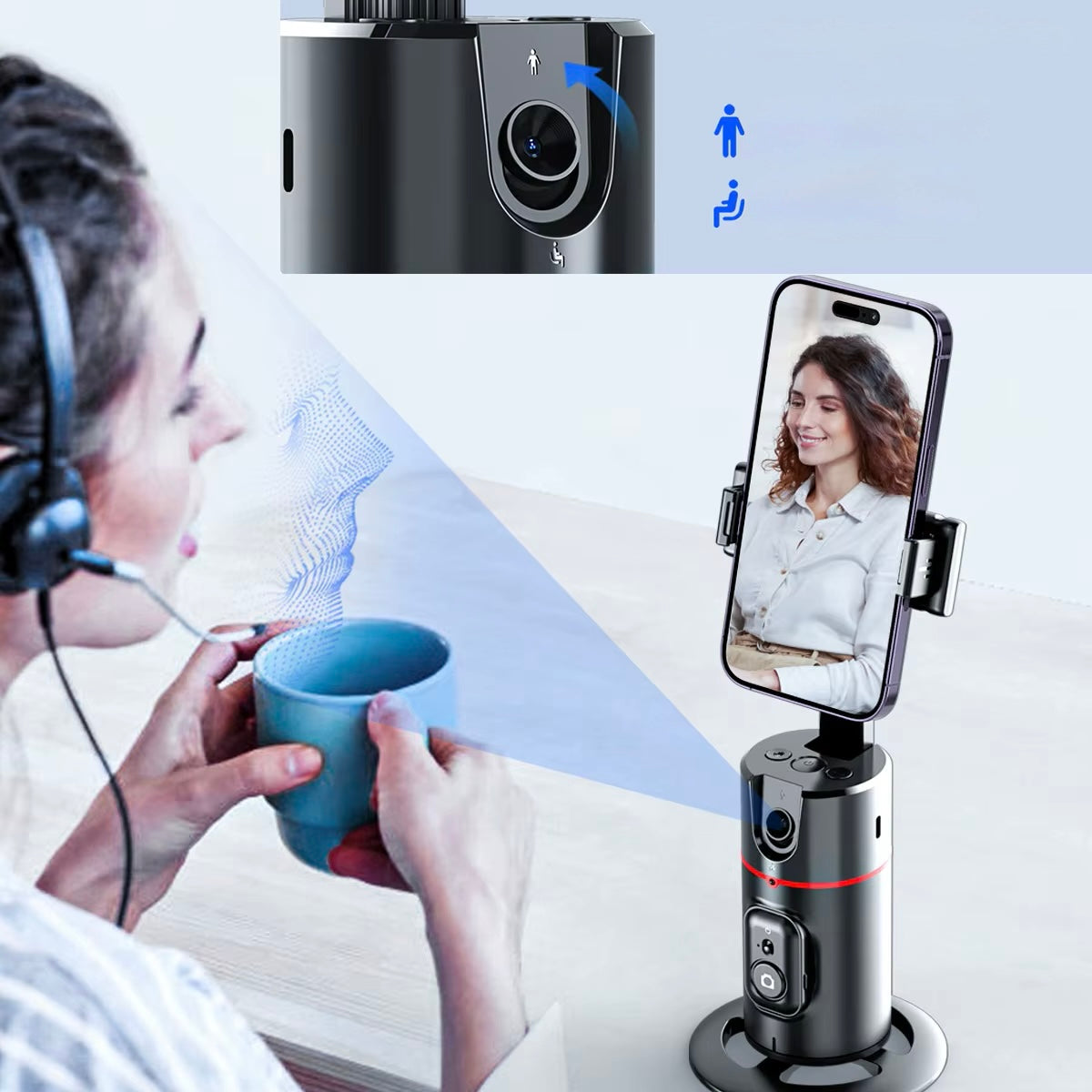 Stabilisateur de téléphone intelligent avec éclairage de remplissage amovible et trépied
