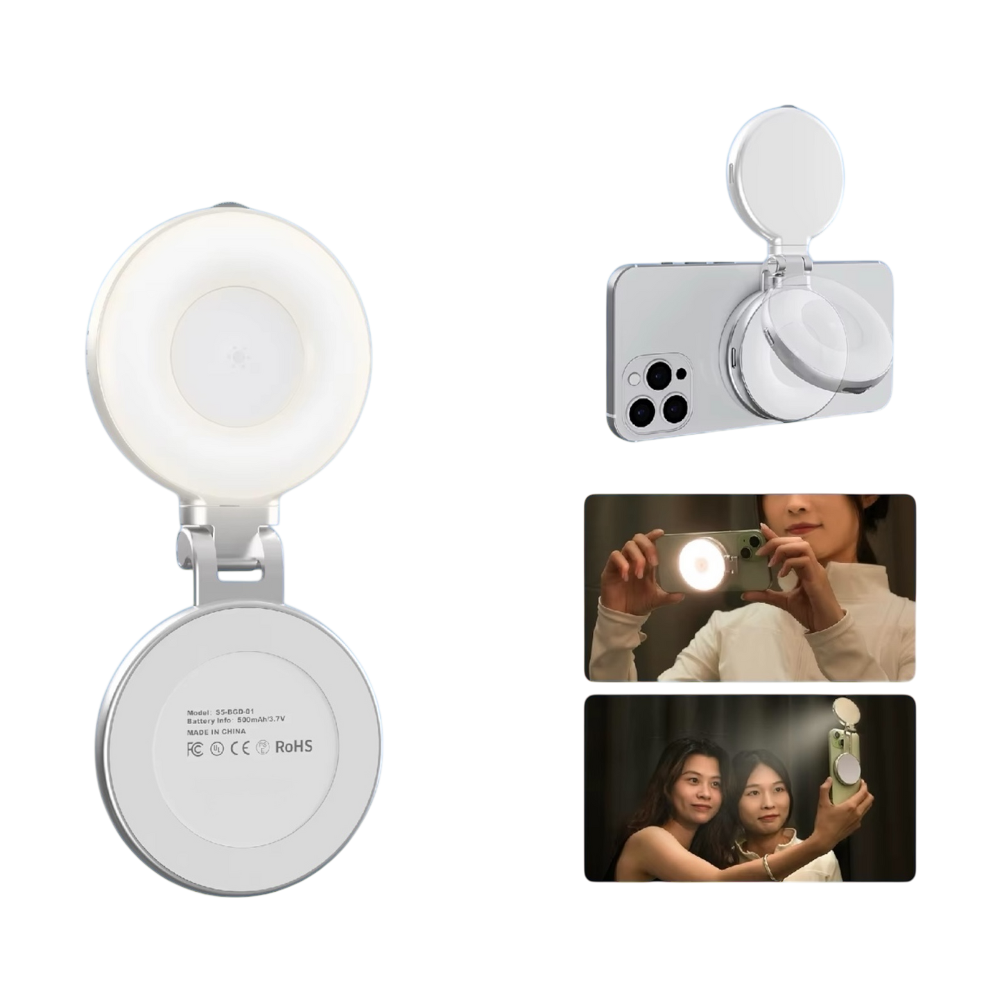 Luz magnética para selfies