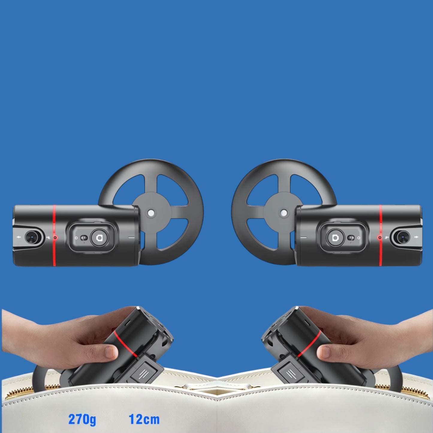 Stabilisateur de téléphone intelligent avec éclairage de remplissage amovible et trépied