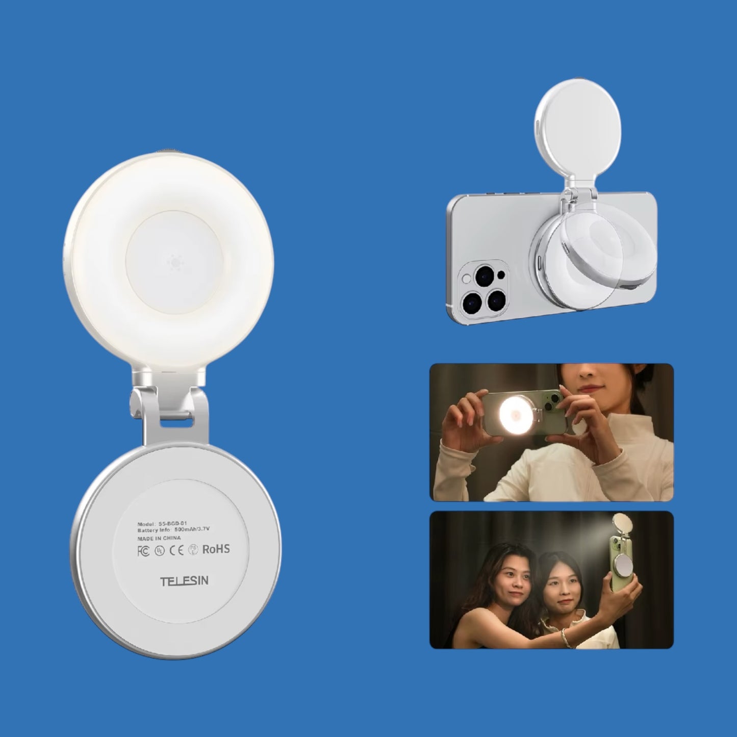 Lumière magnétique pour selfie