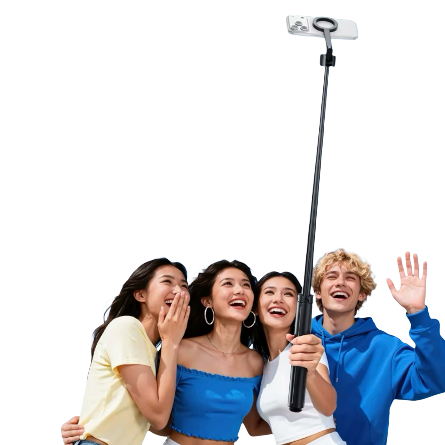 Trípode magnético con apertura automática para selfies