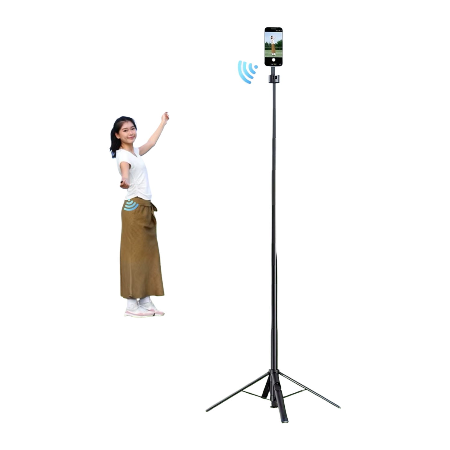 Trípode magnético con apertura automática para selfies