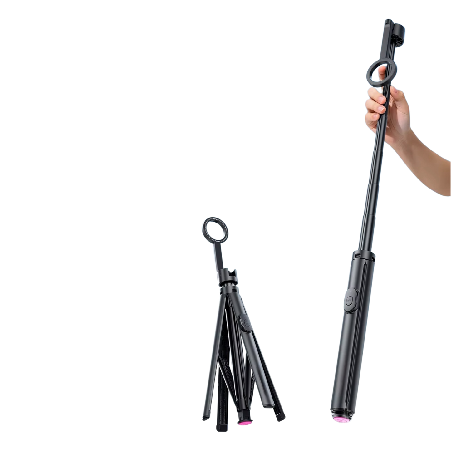 Trípode magnético con apertura automática para selfies